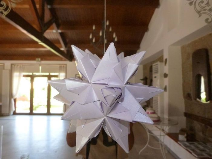 Icosaedro Estrelado em origami - decoração das mesas