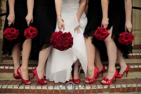 Sapatos de casamento vermelhos B