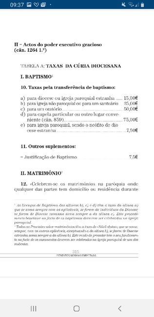 Taxas tabelas por dioceses - 5