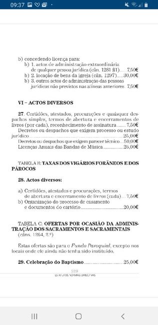 Taxas tabelas por dioceses - 9