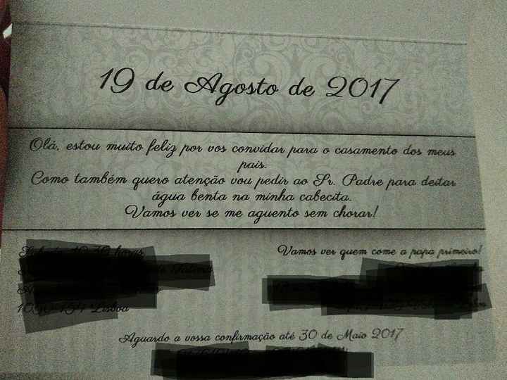 Chegaram os convites que fiz pela net na optimalprint  :) - 1