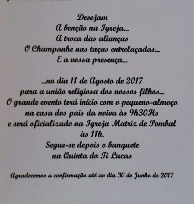 Texto de convites - 1