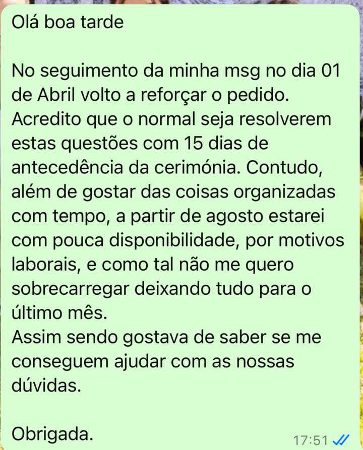Falta resposta fornecedor - 1