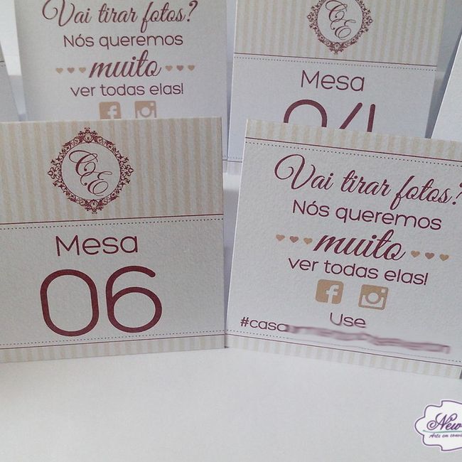 Ideias para marcadores de mesas 12