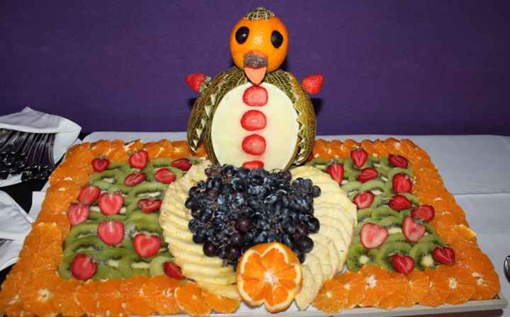 A mesa da fruta será lindíssima. Cheia de arte!