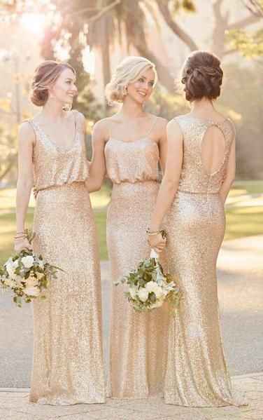 o Arco-íris 🌈 invade a Comunidade - Vestidos das Damas de Honor Dourados - 3