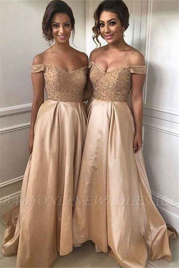 o Arco-íris 🌈 invade a Comunidade - Vestidos das Damas de Honor Dourados - 4