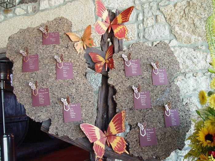 Placard - borboletas em rosa quartzo e cinza