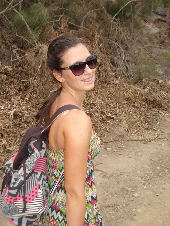 Eu toda feliz no início da caminhada