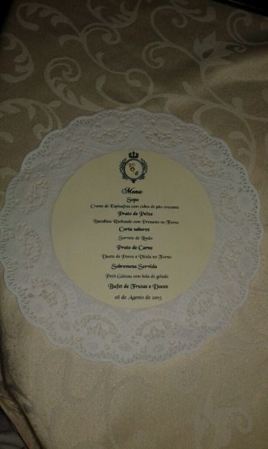 Menu e decoração dos pratos - 2