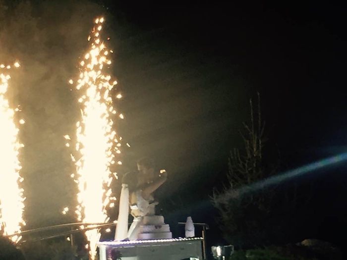 Fogo do corte do Bolo