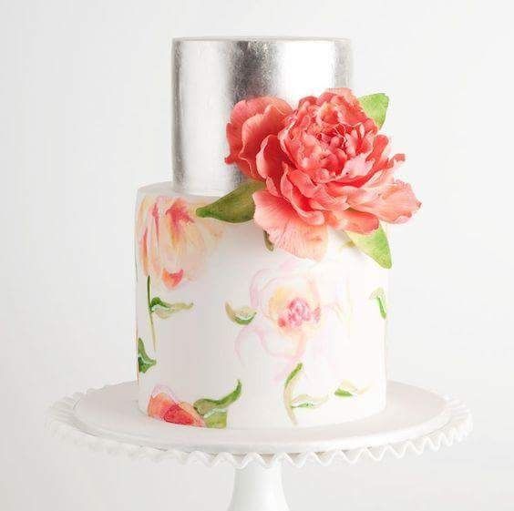 Inspiração do dia - bolos metalizados pintados - 2