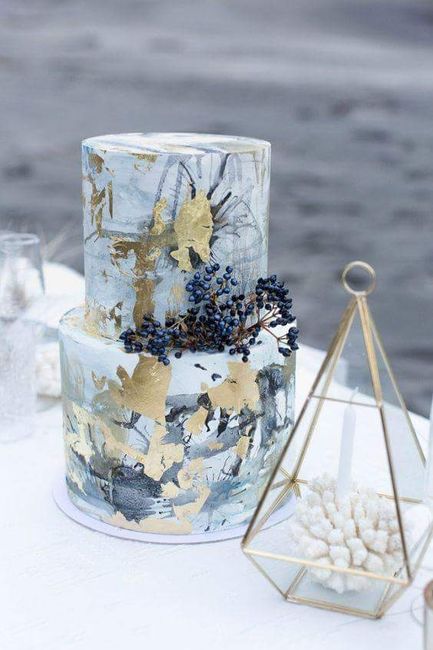 Inspiração do dia - bolos metalizados pintados - 10
