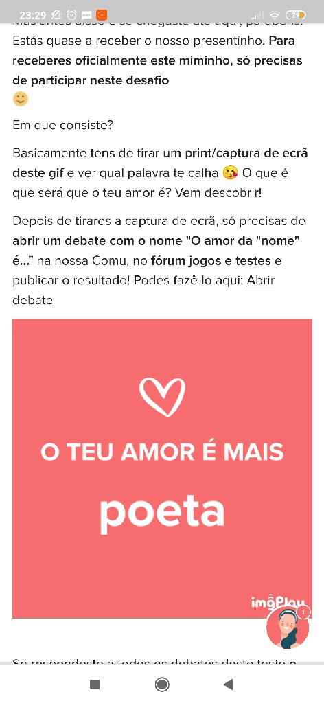 O teu amor é mais.... DESAFIO! - 1