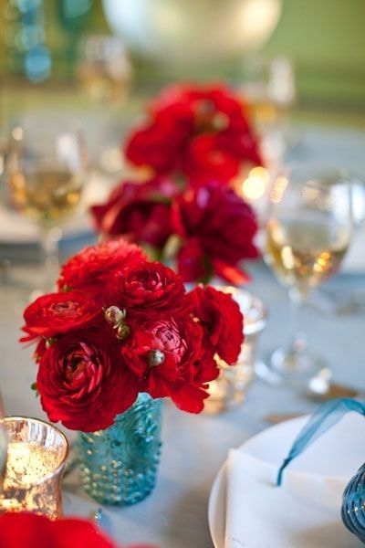 Decor azul e vermelho