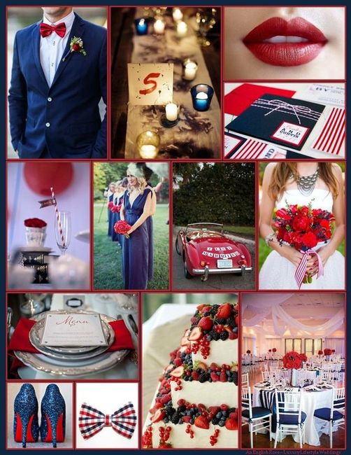Decor azul e vermelho