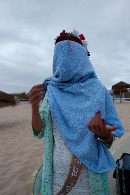 Na praia