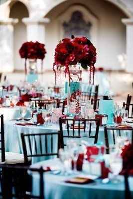 Decor azul e vermelho