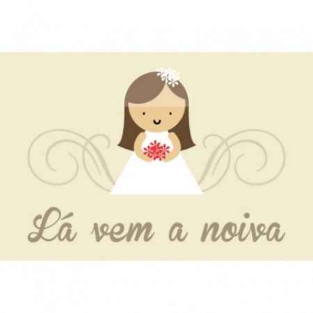 Placa "Lá vem a noiva"