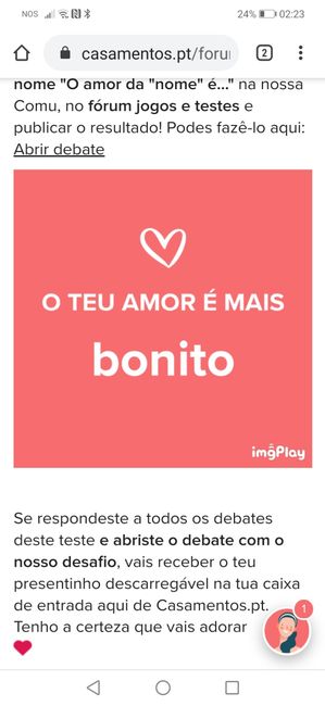 O teu amor é mais.... DESAFIO! - 1