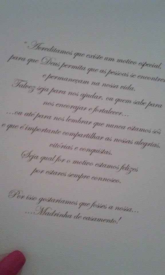 texto convite madrinha