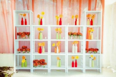 Decoração: Garrafas coloridas