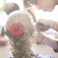 O penteado...