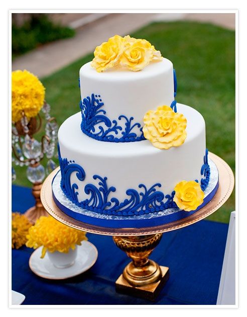 Bolos - branco, azul marinho e amarelo - 3