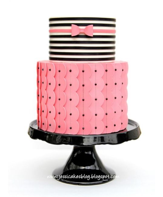 Bolos - branco, rosa e preto - 1
