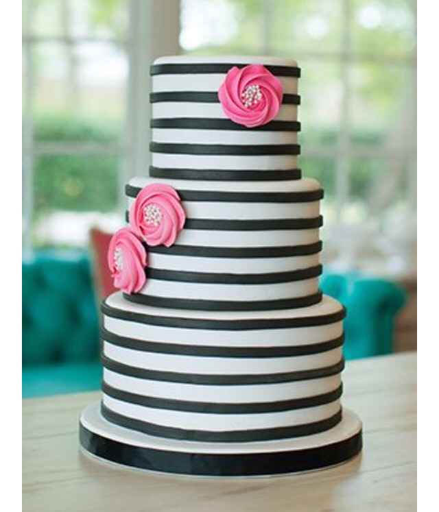 Bolos - branco, rosa e preto - 2