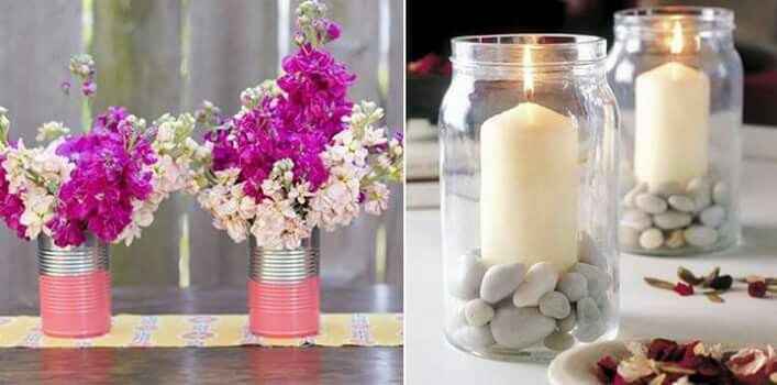 Decoração com frascos e copos - 7