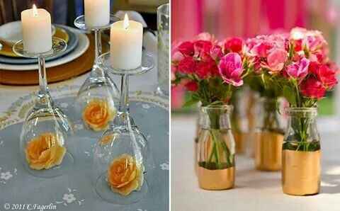 Decoração com frascos e copos - 19