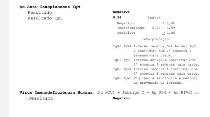 Resultado Análises - Toxoplasmose - 2