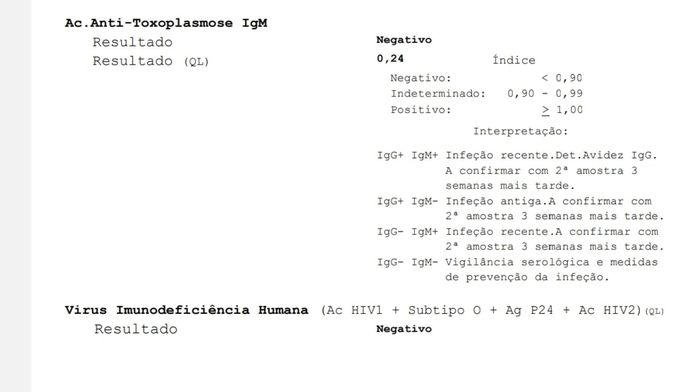 Resultado Análises - Toxoplasmose 2