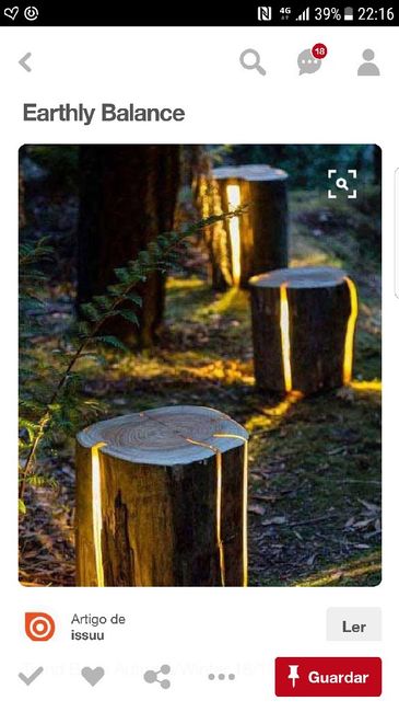 Iluminação tronco madeira check - 1