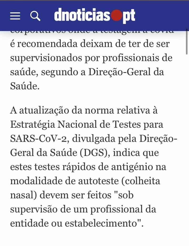 Testagem - mudança da norma - 2