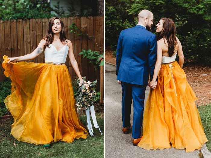o Arco-íris invade a Comunidade: Inspirações (amarelo) para Vestido de Noiva 💛 - 3
