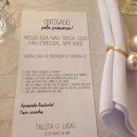 Gostava que a ementa tivesse estas palavras talvez no verso da ementa