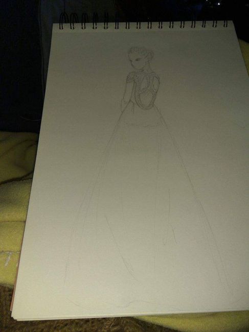 Vestido - 1º esboço - 1