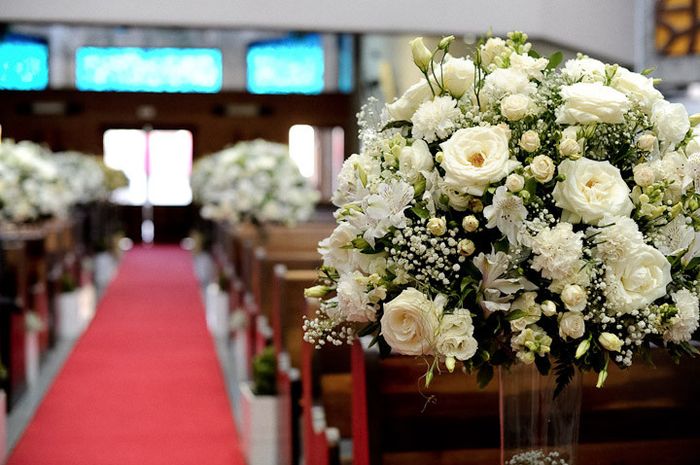 arranjo floral igreja