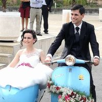 Chegada à Quinta numa vespa com sidecar