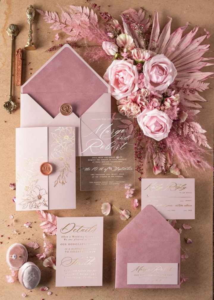 🩷🌈 Inspiração Casamento Rosa - os Convites - 2