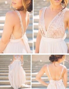 Vestido Dourado e Bege