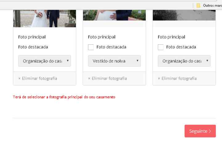 aparece isto e não consigo seleccionar a foto principal