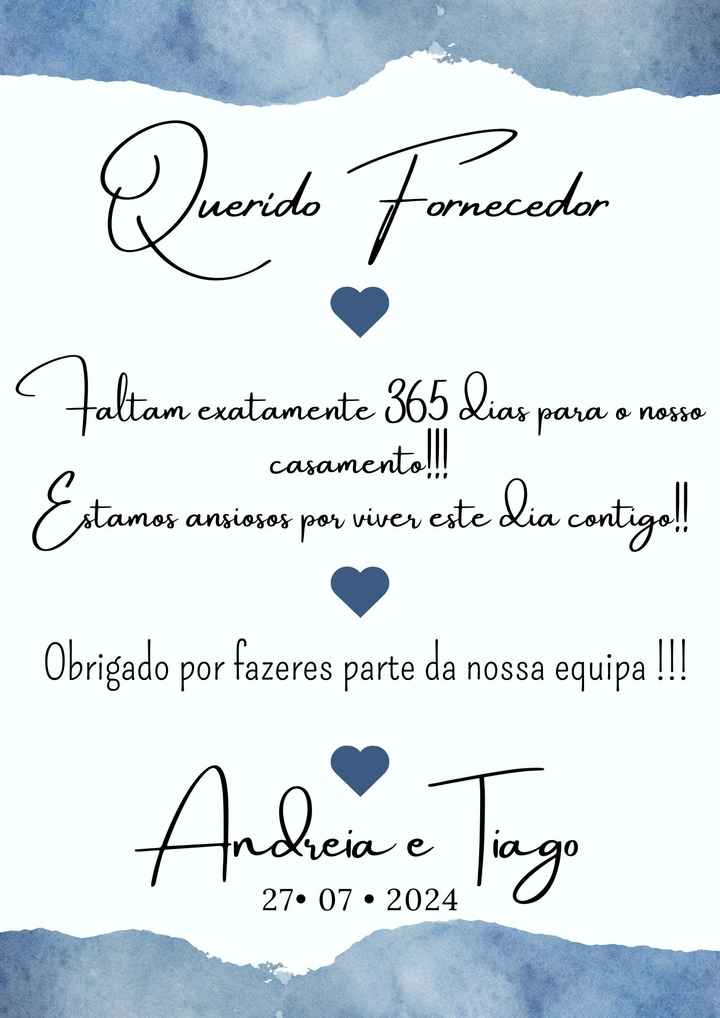 Check: Mensagem ao fornecedores 1 ano antes do Casamento! - 1