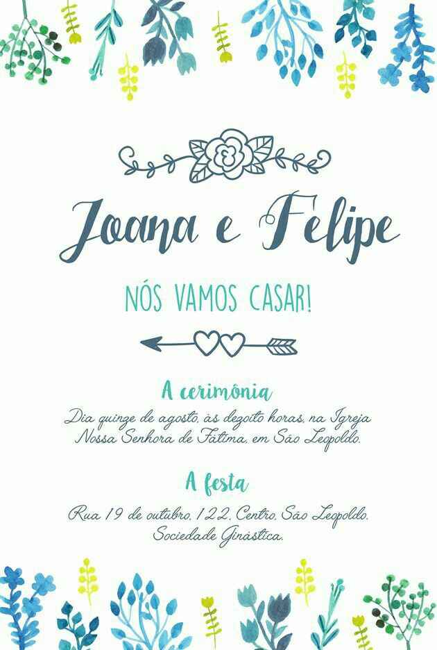 Mês de Setembro — inspirações verde e azul - convites - 7
