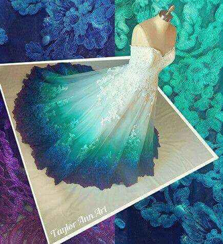 Mês de Setembro — inspirações verde e azul - vestidos de noiva - 7