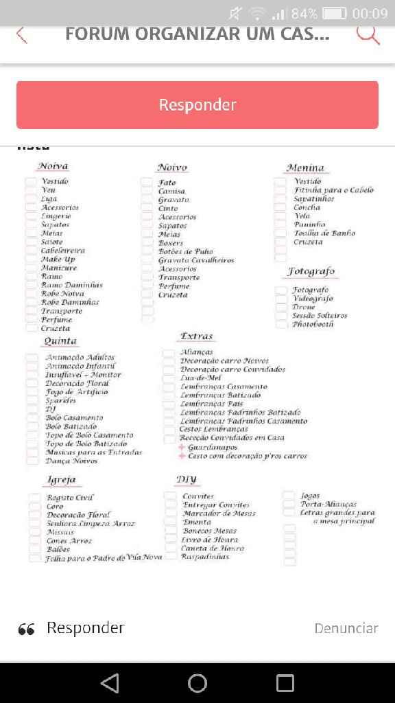 Lista de coisas...o que é preciso para organizar o casamento?! - 1