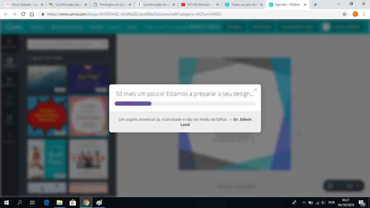 O programa prepara o vosso layout