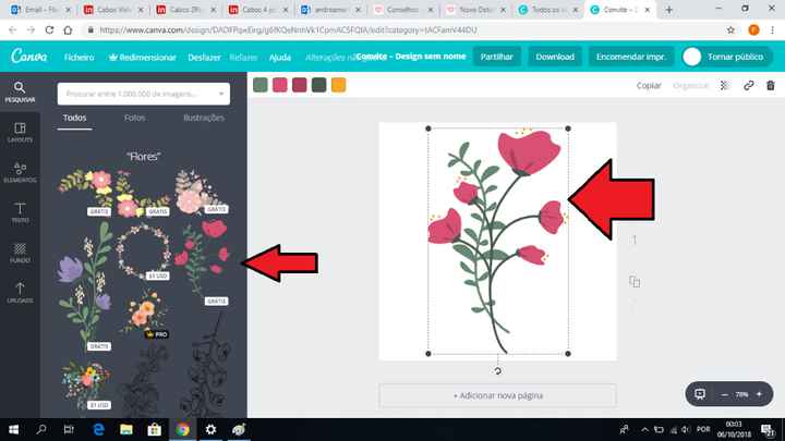 Por exemplo, escolhi esta flor! Se depois acharem que não gostam eliminem a imagem escolhida. Basta 